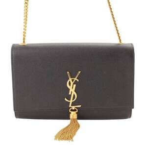 Saint Laurent Kate Monogram Leather Shoulder Bag Black